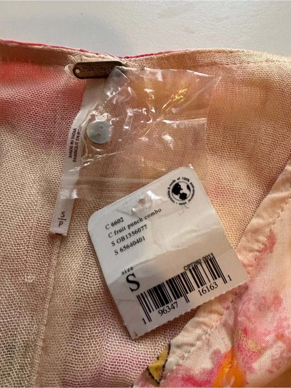 Free People Freddy tie mini dress small Fruit Punch Combo pink print NWT
